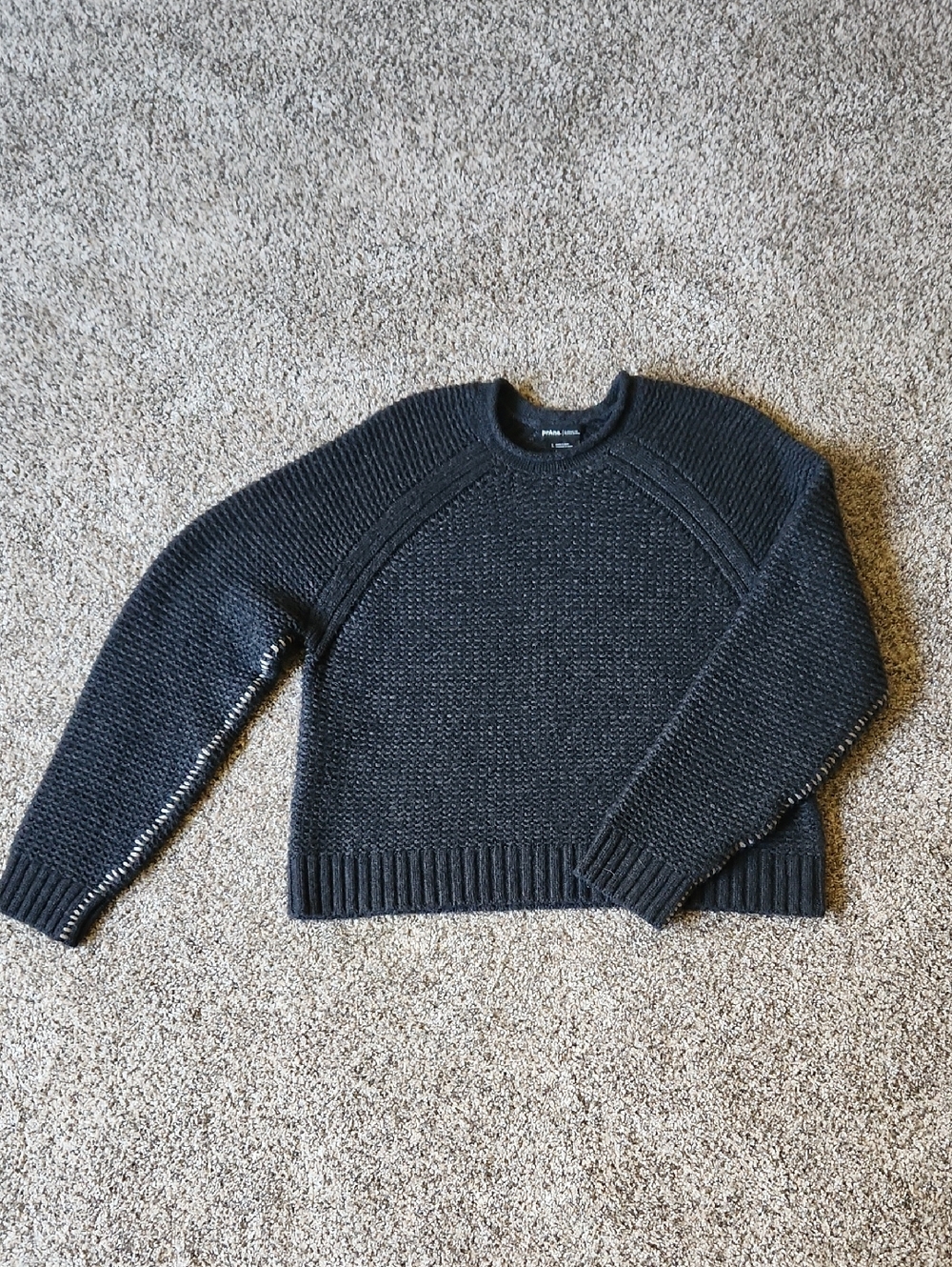 PrAna Cades Cove Sweater Womens Size Large Merino Wool In Charcoal